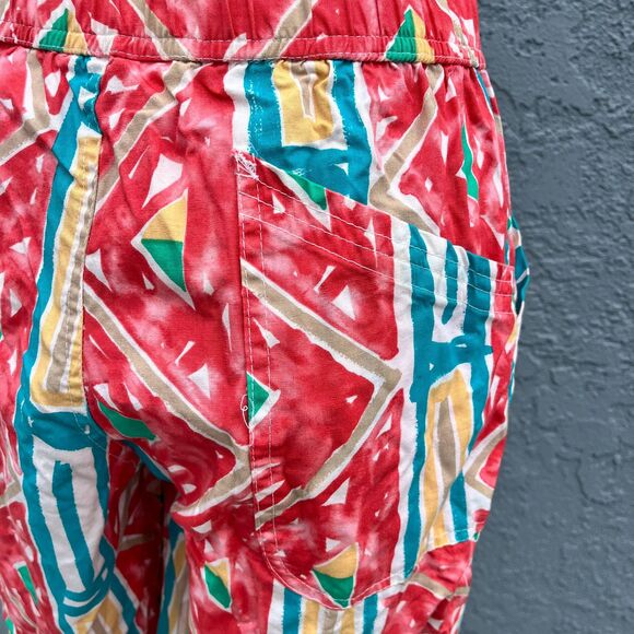 Vintage Surf Pants in medium with Abstract Neon Pattern Women beach surfer - Picture 5 of 7